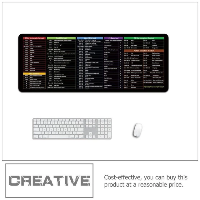 WRITING MAT MOUSE Pad English Shortcut Keys Keyboard Mice Mat Mouse Mat