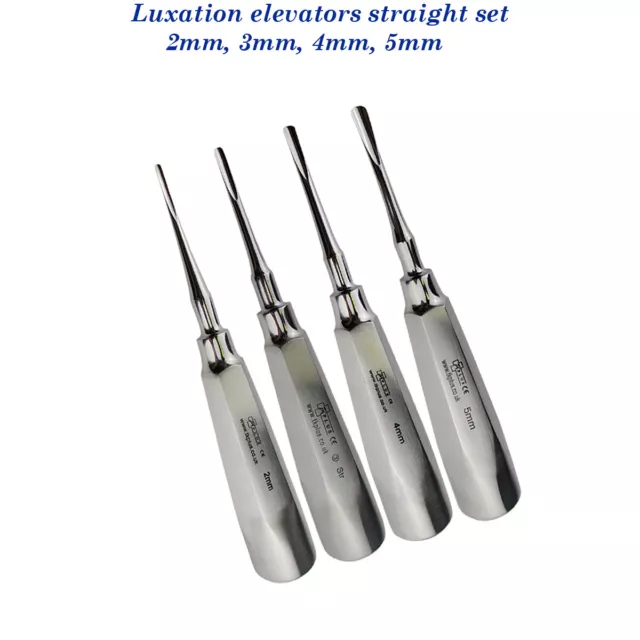 Racine Dentaire Luxant Luxation Elévateurs Droit Set 4 Chirurgical Extraction Ce