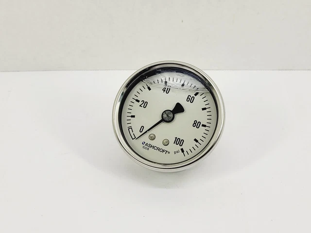 Ashcroft 631008SL02C 100# Glycerine Filled 0-100psi Pressure Gauge (1/4 NPT)