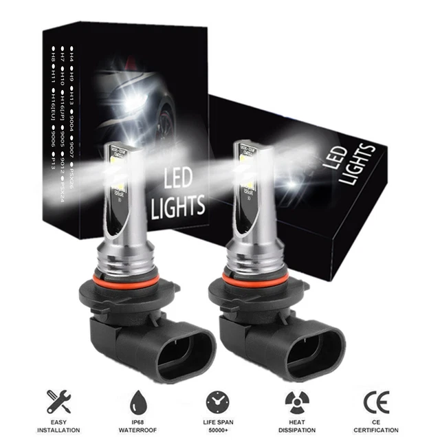 For Ford F150 F250 F350 2004 2005-2021 LED Fog Light Bulbs H10 9145 9140 White