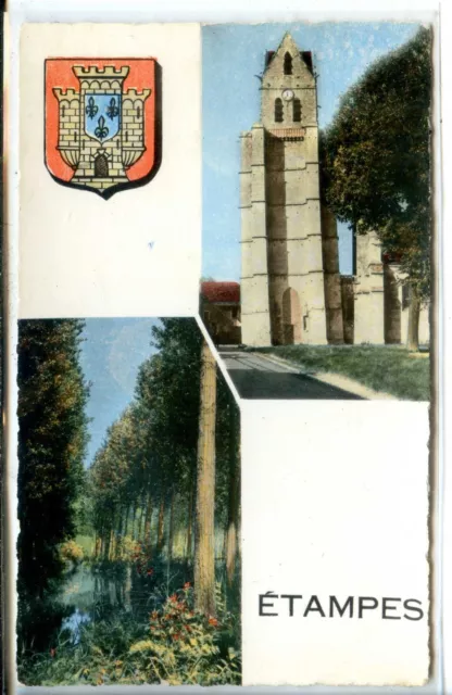 CP 91 Essonne - Etampes - Multivues Blason