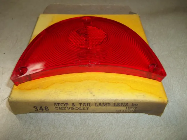 1957 57 Chevrolet Chevy Rear Stop Tail Light Lamp Lens Glo-Brite New 5948104