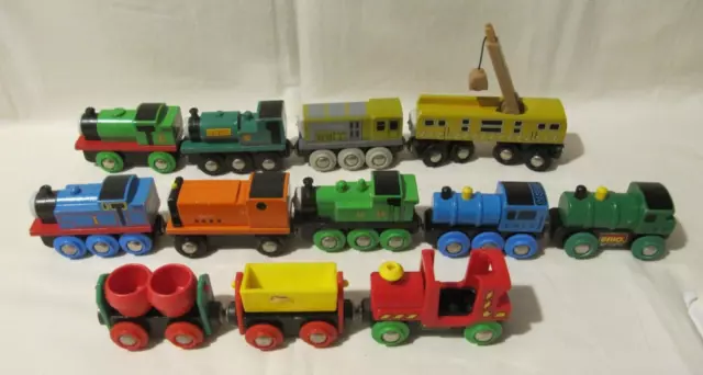 10 x Brio Trains For Wooden Track. Thomas Tank Engine and Others.  Pre Owned.