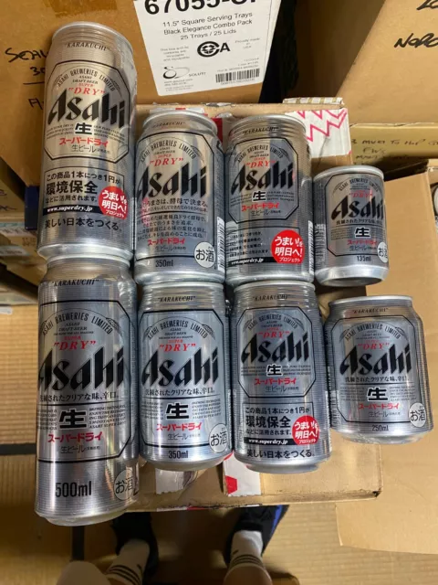 ASAHI SUPER DRY set Japan Beer cans x8 EMPTY 100/280/350/500 ml TOP-SEALED COOL