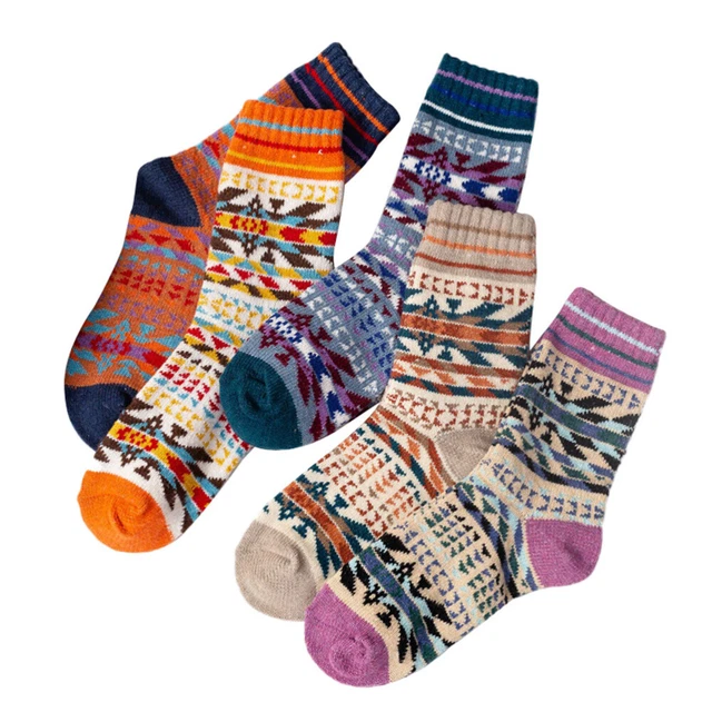 5 Pairs Cotton Crew Sock Warm Socks Tube Socks Fall Socks Comfortable