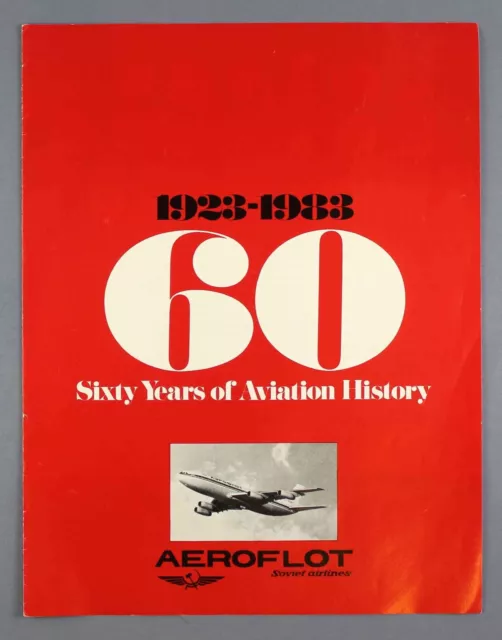 Aeroflot - 60 Years Of Aviation History Vintage Airline Brochure 1923-1983