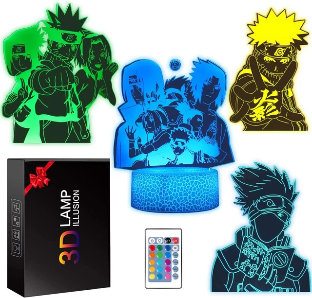 3D Illusion Anime 4 Modelli Luce Notturna Giocattoli per Bambini, 16 Colori Che