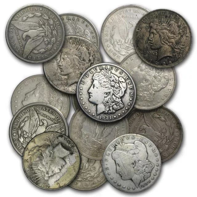 (1) Morgan Or Peace Silver Dollar Cull Coin! Investment Silver Coins! Variety! 2