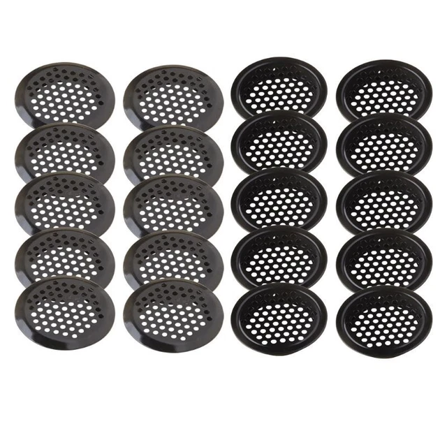 LOUVER VENTILATION COVER Black Round Mesh Holes Stainless Steel Louver