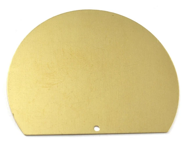 2 pcs Oblong Oval shape semi circle 25x22.5x0.8mm 1 hole raw brass scs 3735-330
