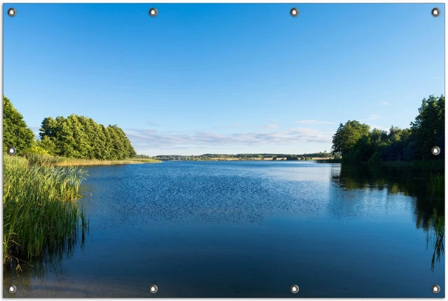 Wallario Garten Bakon Poster Zaun Sichtschutz wetterfest - Malerischer See