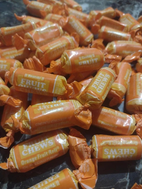 One (1) Pound Orange Tootsie Roll Chews Fruit Chews Candy Free Shipping