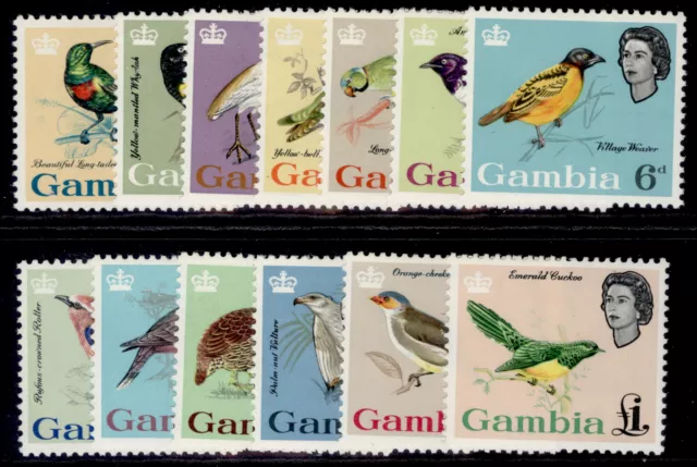 GAMBIA QEII SG193-205, 1963 birds set, NH MINT. Cat £85.