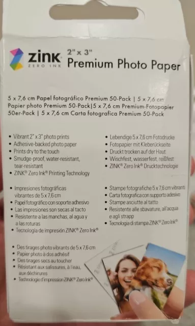 Paquete de 2 paquetes de papel fotográfico premium de zinc 2""x3"" compatible con Polaroid Snap y más 3