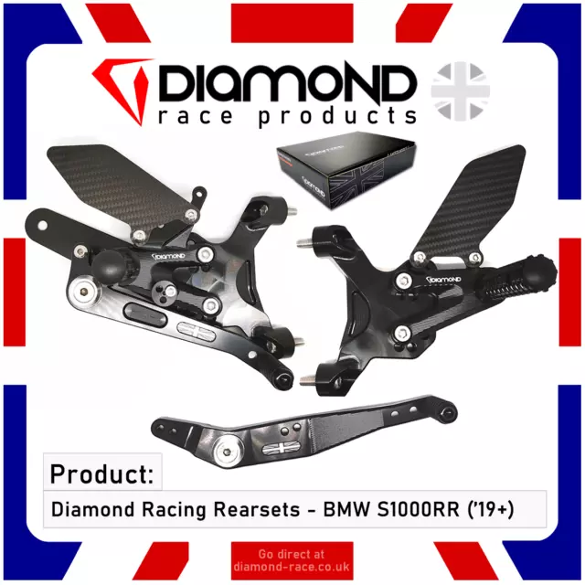 DIAMOND RACE PRODUCTS - BMW S1000RR 2021 '21 KIT DE REPOSAPIÉS TRASERO (negro/negro)