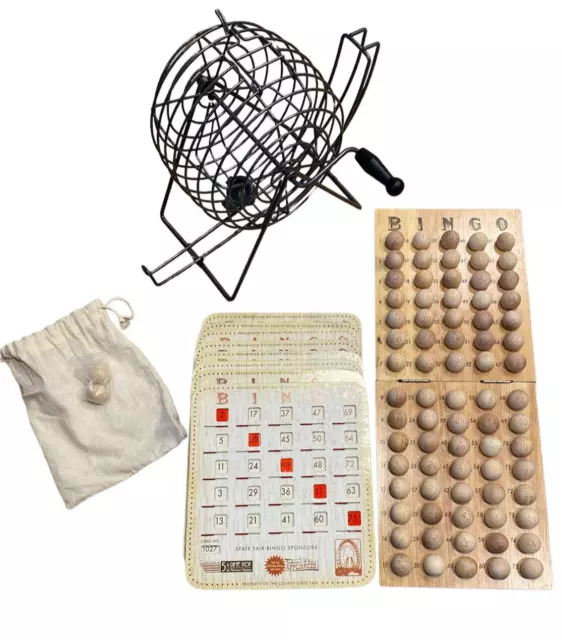 Bingo Set Quality Wood Board & Balls Front Porch Classic -Party Game 2-8 Players