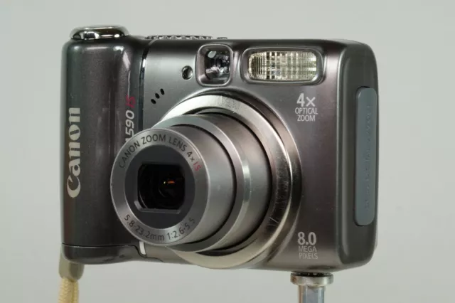 Canon Powershot A590 is 8.0mp Bridge Camera, Box, Card Etc. GWO.