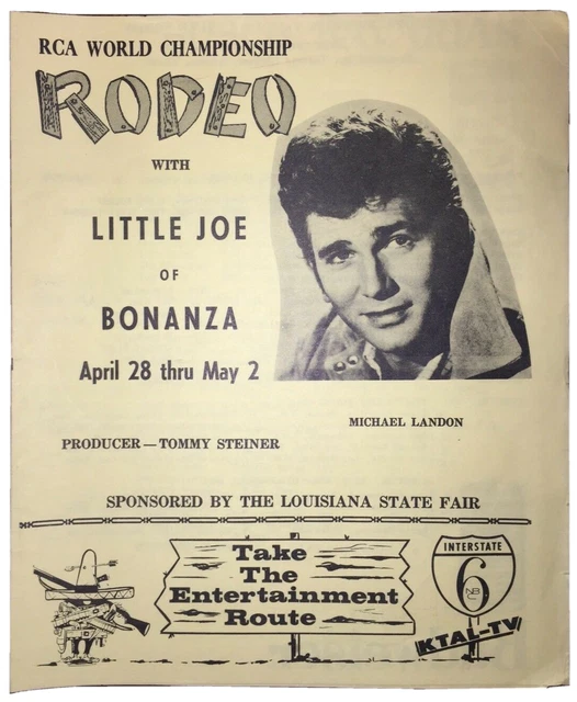 RCA World Championship Rodeo Program Featuring Michael Landon Bonanza Very RARE RCA World Championship Rodeo Program Featuring Michael Landon Bonanza Very RARE