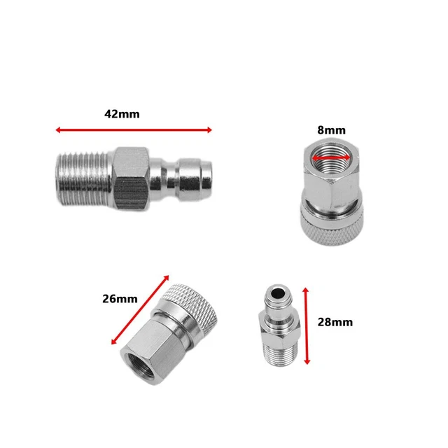 Paintball PCP 8mm Quick Release Disconnect Coupler 1/8NPT Fitting Male&Female