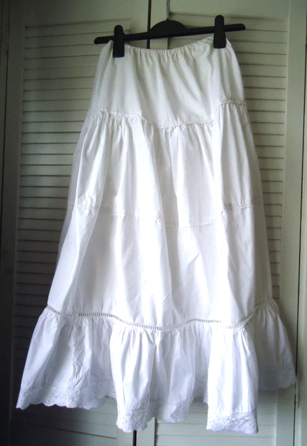 Sottoveste sottogonna stile vittoriano edoardiano cotone bianco 100% cotone 8-12