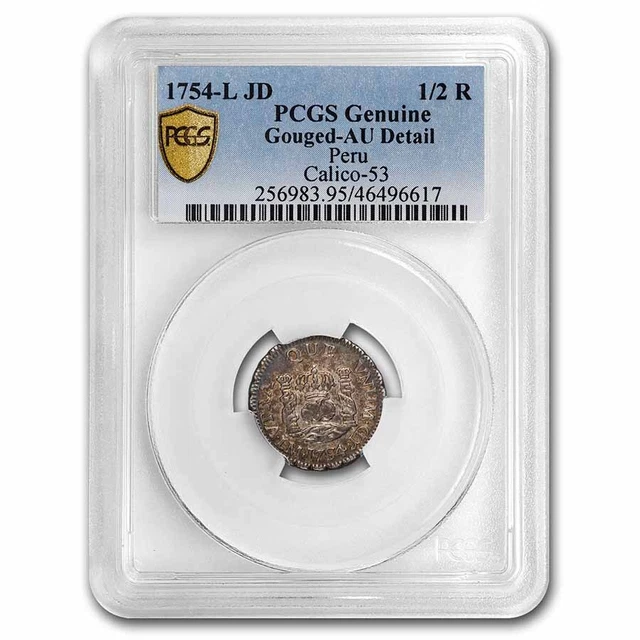 1754-L JD Peru Silver 1/2 Real AU Detail PCGS - SKU#272698