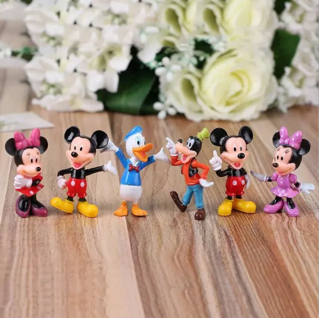 Figura de Disney Studio Mickey Mouse Clubhouse Minnie Donald juguetes Cake Toppers 6 piezas