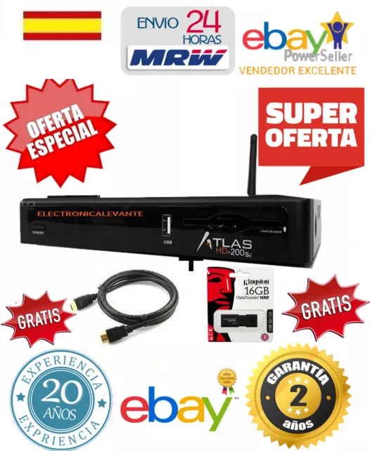 Receptor cristor atlas hd200 se +REGALO CABLE HDMI + USB 16GB  FACTURA + 24HMRW