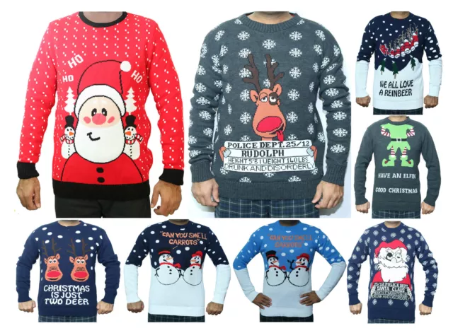 Christmas Xmas Jumper Sweater Retro Novelty Knitted Mens Ladies Unisex Size New