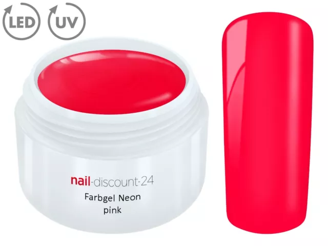 UV LED Farbgel NEON PINK French Color Gel Modellage Nail Art Design Nagel Finish