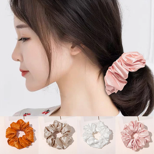 Groß Haargummis Seide Satin Elastisch Haar Ring Bänder Seil Krawatte Für Wome ⭐