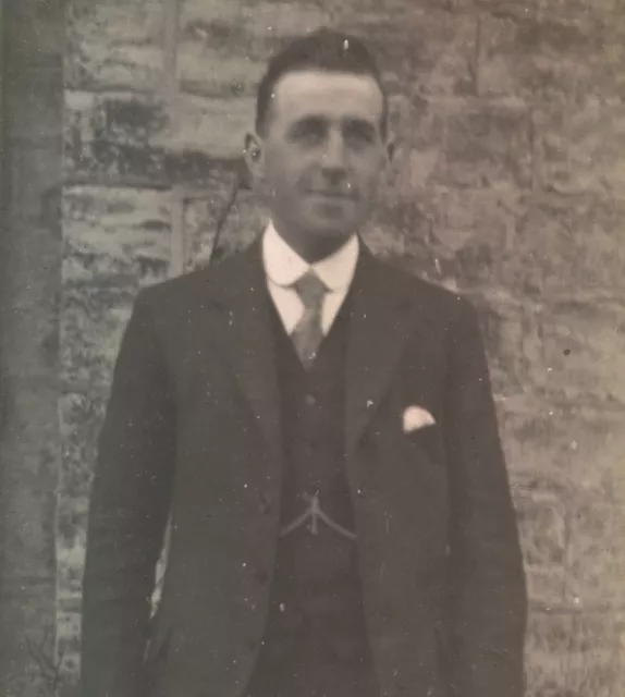 Portrait of a gentleman in suit social history RPPC photograph postcard #38