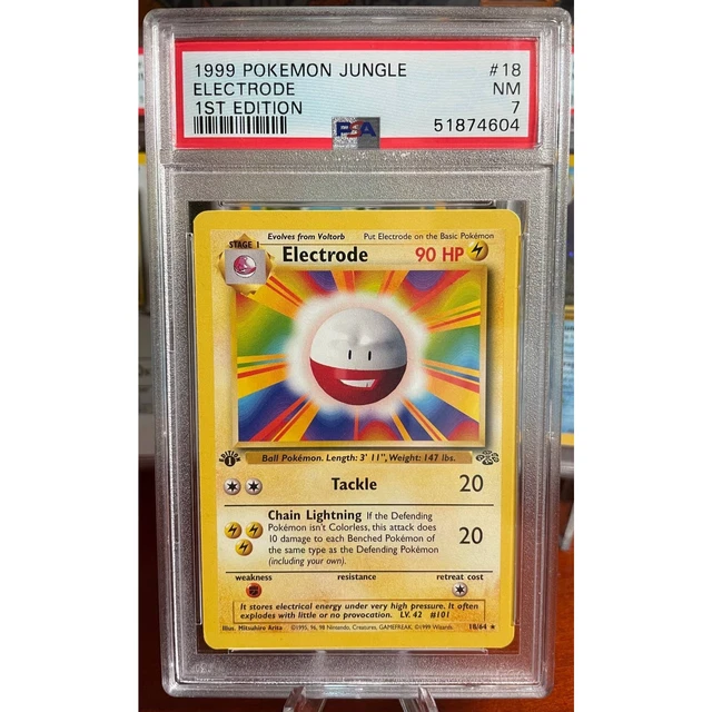 POKEMON ELECTRODE JUNGLE 1st Edition Error PSA 7 NM Vintage 1999 WOTC