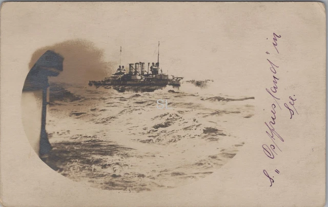 Mainer 1 FOTO, WW1, KAISERLICHE Marine, Schiff Ostfriesland auf Hoher See (MBF ...