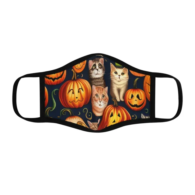 Fitted Cat Pumpkin Polyester Face Mask