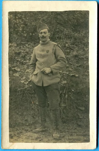 CPA PHOTO : Portrait d'un poilu / Guerre 14-18 / 1917