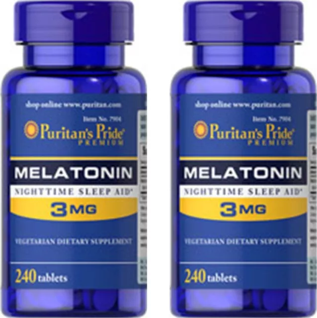 Puritan's Pride Melatonin 3 mg 240X2=480 Tablets Made in USA