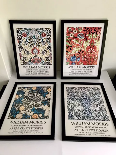 New William Morris Arts Crafts A4 framed art prints pictures Set Of 4