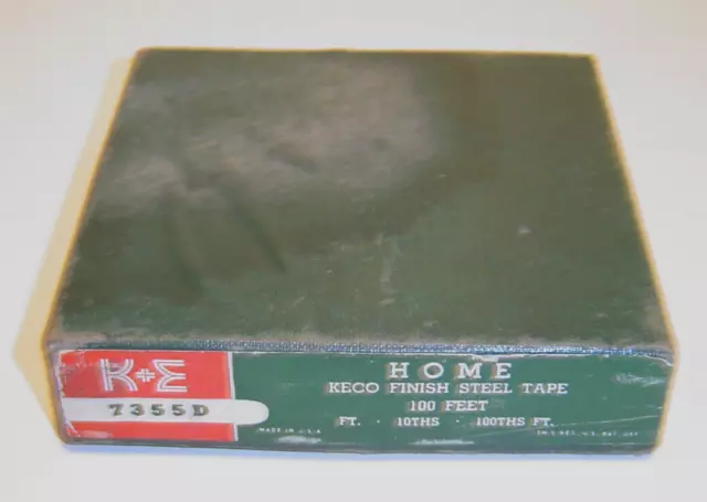 Keuffel & Esser Co., N.Y. HOME TAPE 100 Leather Case #7355D W/Box Steel Tape