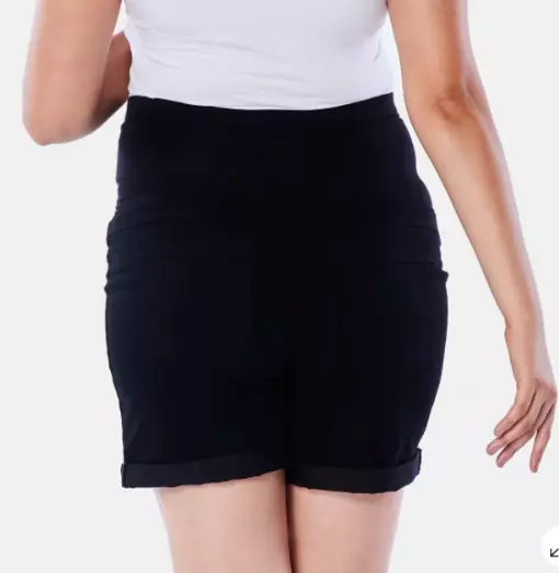 Ladies size 20 Black  denim MATERNITY over belly shorts ANKO  stretch NEW 1984 3