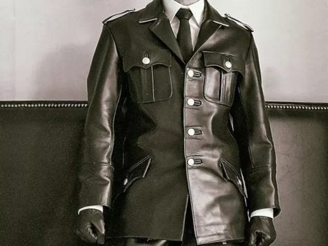 Men's Real Leather Jacket / Leather Tunics / Leather Shirt /BLUF/Police Jacket