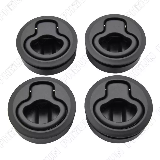 4x Round Non-locking Handle Boat Latch Pull Handle For Marine Deck Hatch Locker
