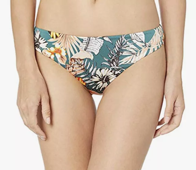 NWT Bikini Lab The Tropical Oasis Cinched Back Hipster Dark Teal Size S