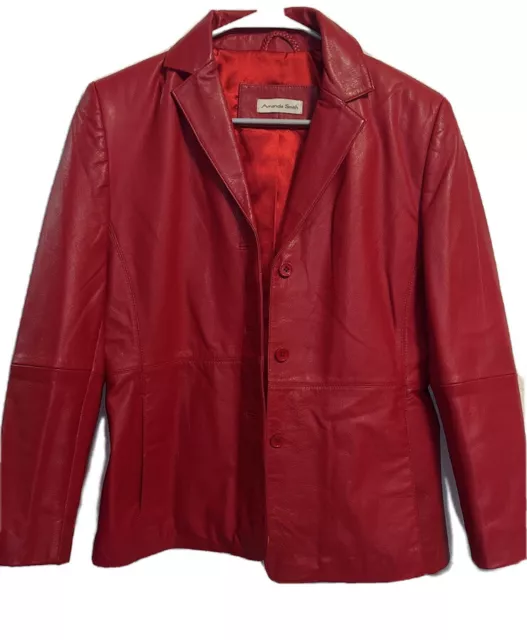 VTG Amanda Smith Red Leather Jacket
