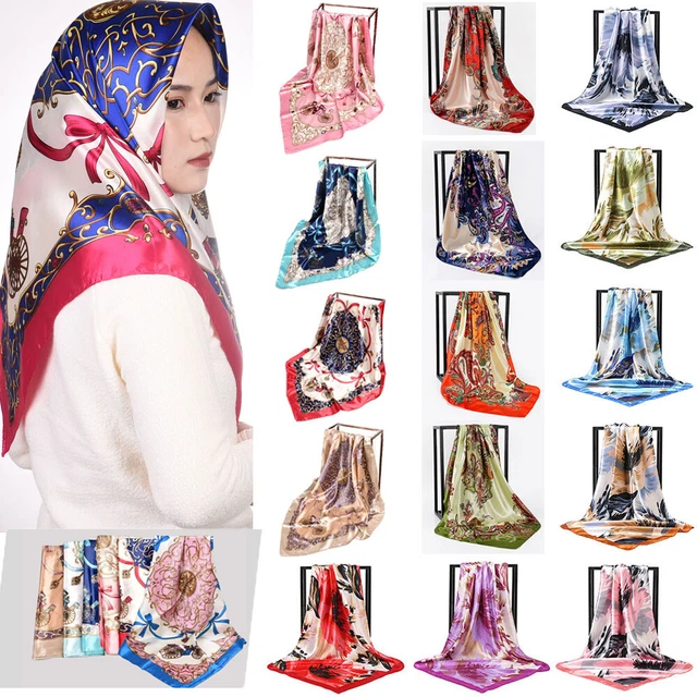 Generisch 3 Pièces Grand Foulard Carré en Satin Sensation de Soie, Bandana Cheveux Boho Head Wrap Headwear (Mehrfarbig-E Generisch 3 Pièces Grand Foulard Carré en Satin Sensation de Soie, Bandana Cheveux Boho Head Wrap Headwear (Mehrfarbig-E