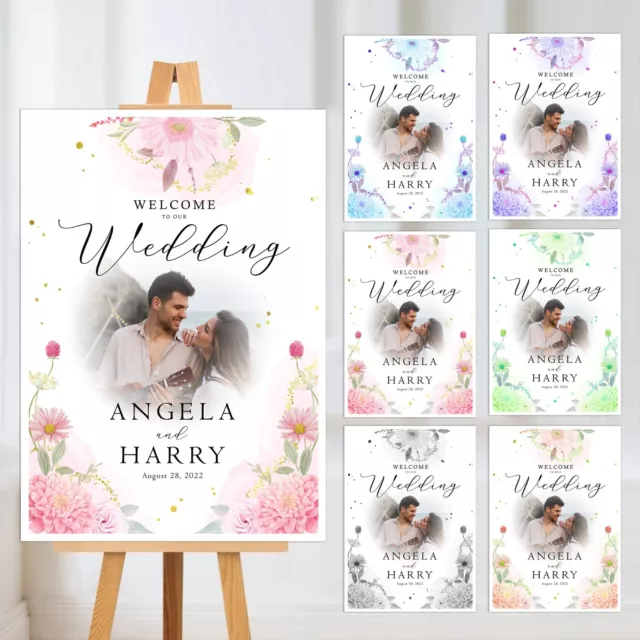 Personalised Wedding Engagement Welcome Sign  Photo Married  Foamboard Print