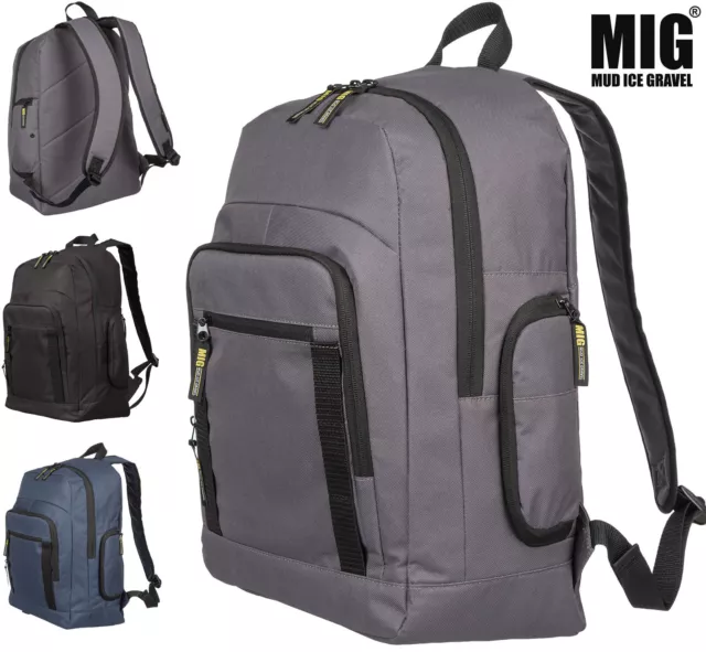 Mens Large Backpack Rucksack Bags By MIG - WORK TRAVEL HIKING SCHOOL SPORTS BAG