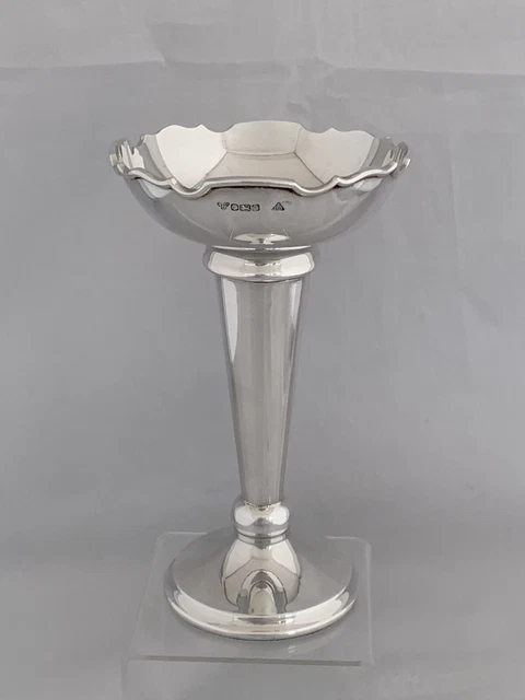 Vaso Fiore Argento Sterling 1993 Sheffield Stile Art Deco Vaso Argento Matrimonio