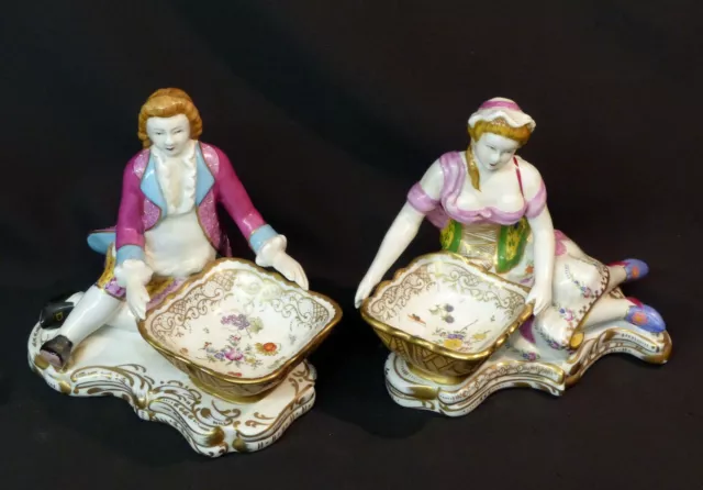 C paire figurines porcelaine personnages romantiques 1,6kg20cm saxe groupe