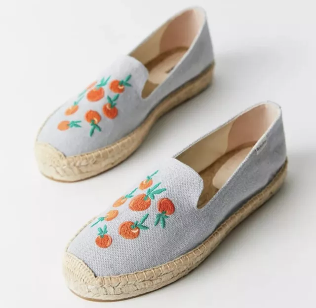 SOLUDOS & Anthropologie Clementines Blue Platform Espadrilles Size 8