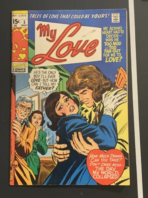 Marvel My Love #5 Bronze Age 1970 Romance Comic Book John Romita John Buscema